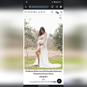 Pinkblush White Lace Off Shoulder Photoshoot Dress
